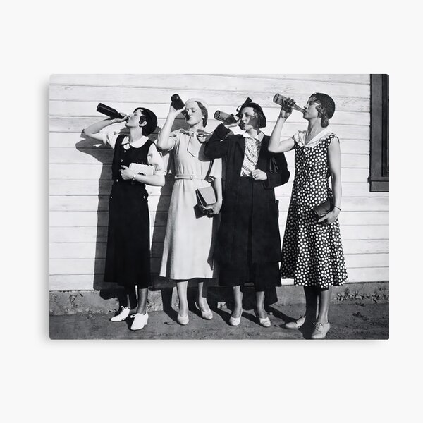 Item preview, Women Beer Drinkers, Black and White Vintage Art designed and sold by modernretro.