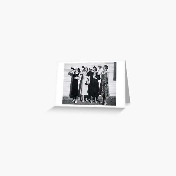 Item preview, Women Beer Drinkers, Black and White Vintage Art designed and sold by modernretro.
