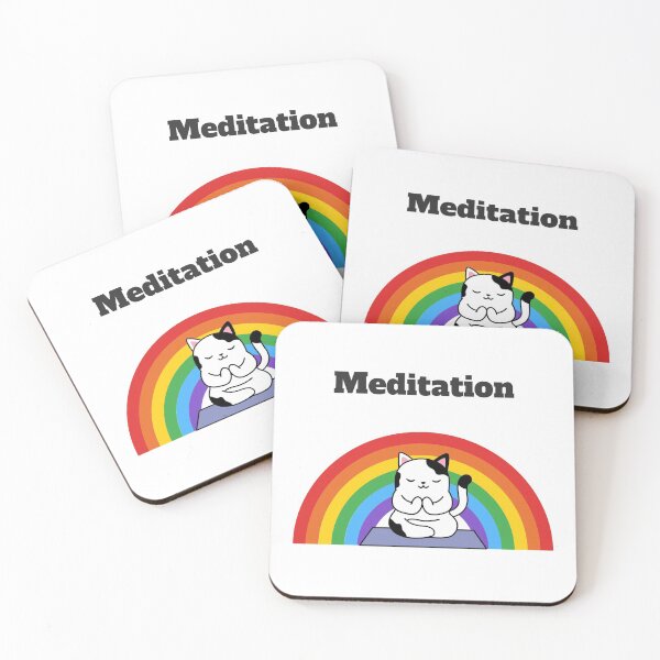 Item preview, Cat Meditation - cute cat design designed and sold by MossyAndPearl.