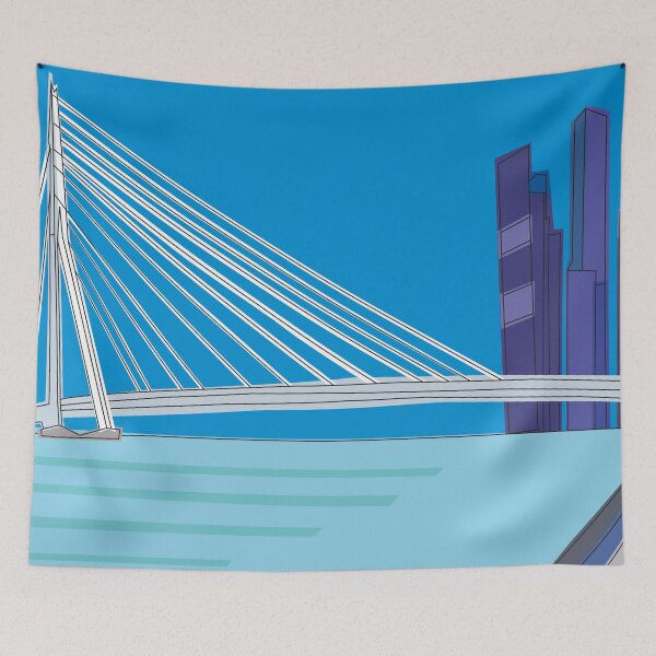 Item preview, Rotterdam and Erasmus Bridge illustration design designed and sold by acediscovery.