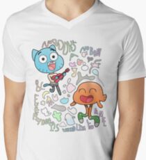 Nobody's A Nobody Gumball and Darwin V-Neck T-Shirt