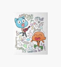 Nobody's A Nobody Gumball and Darwin Art Board Print