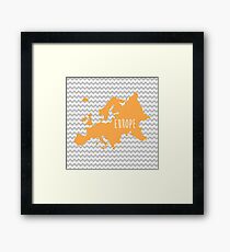 Europe Chevron Continent Series Framed Print