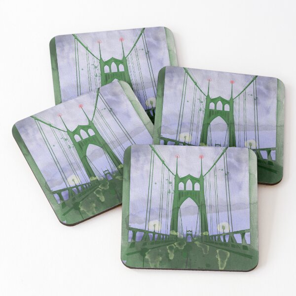 Item preview, St Johns Bridge, Portland, Oregon watercolor designed and sold by Billy Talbert Digital Designs.