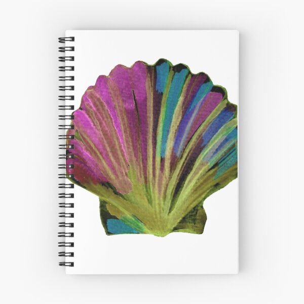 Item preview, Colourful sea shell, scallop shell designed and sold by Sarah Marsh.