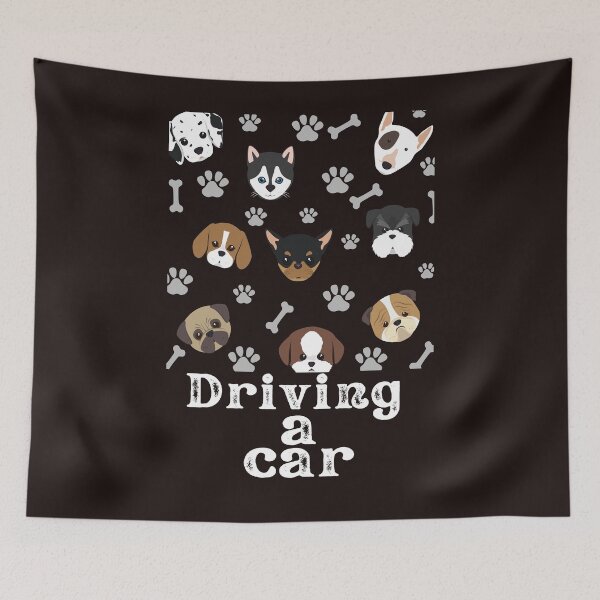 Item preview, dog driving a car  designed and sold by ghadirjo.