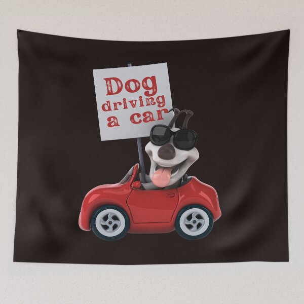 Item preview, dog driving a car  designed and sold by ghadirjo.
