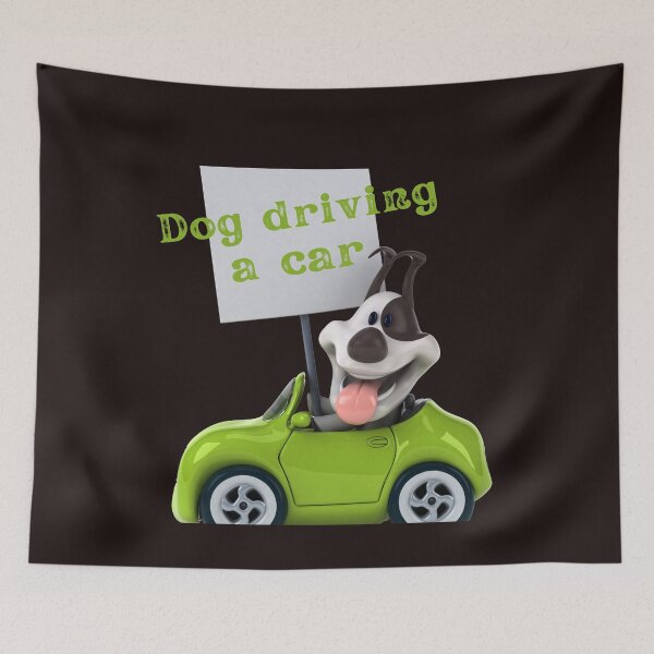 Item preview, dog driving a car  designed and sold by ghadirjo.