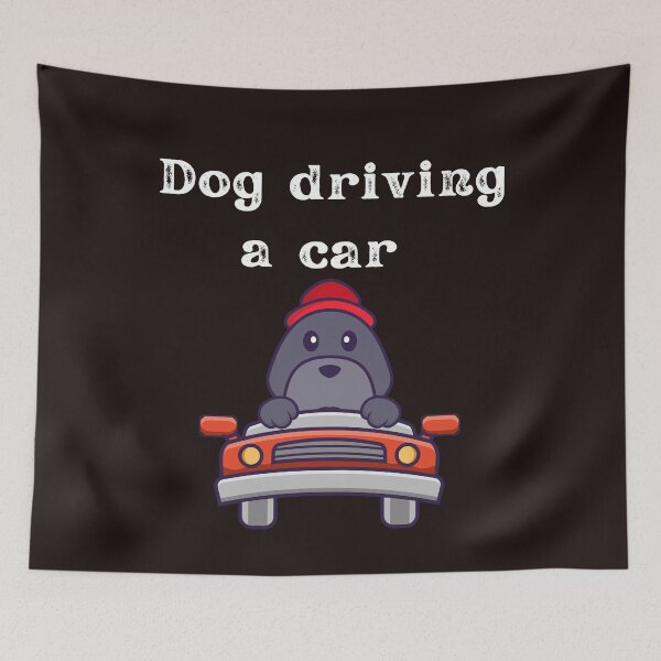 Item preview, dog driving a car  designed and sold by ghadirjo.