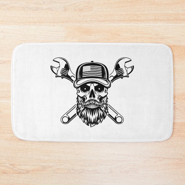 Item preview, Bearded Skull Mechanic with a Hat designed and sold by MonoByOrion.