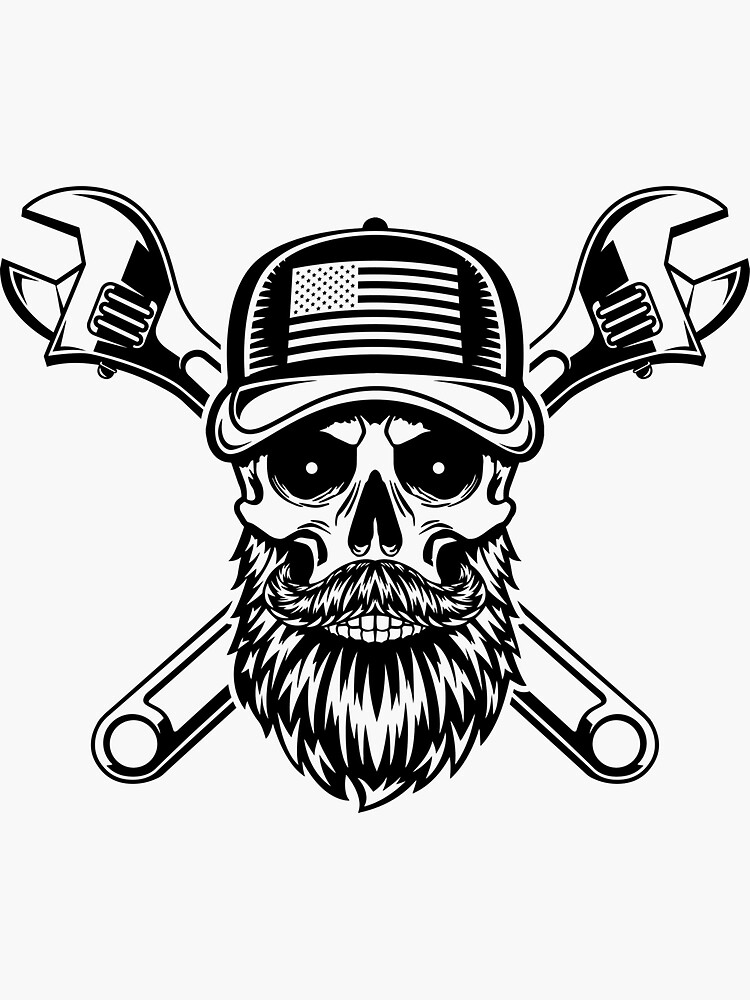 Mechanic Skull - Mechanic - Sticker