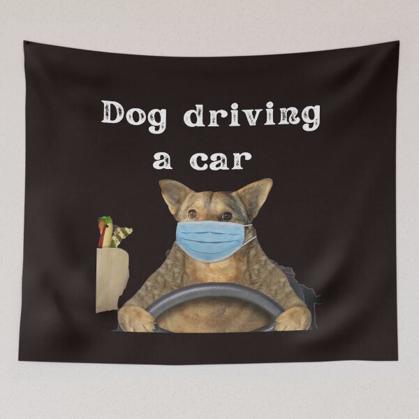 Item preview, dog driving a car  designed and sold by ghadirjo.