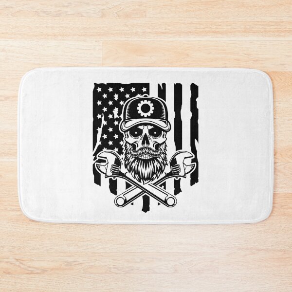 Item preview, Patriotic Bearded Skull with Wrenches designed and sold by MonoByOrion.