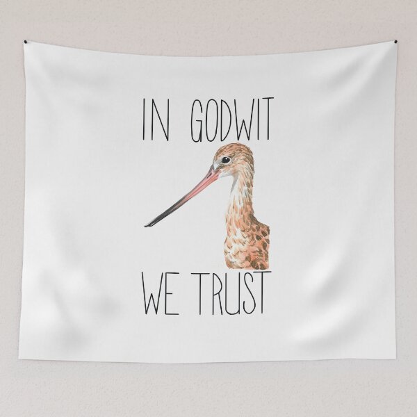 Item preview, In Godwit We Trust (Marbled Gotwit) designed and sold by LauraWolfArtist.