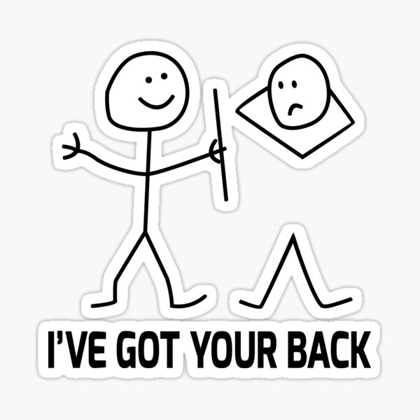 I've got your back! - Funny stick figure meme' Baby Bib