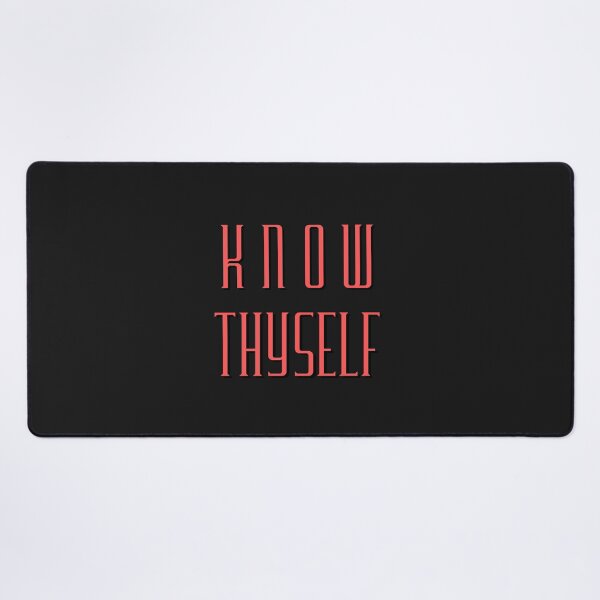 Item preview, Know Thyself Temet Nosce Coral Red Design Stoicism Mindfulness Self-Awareness designed and sold by LGbubble.