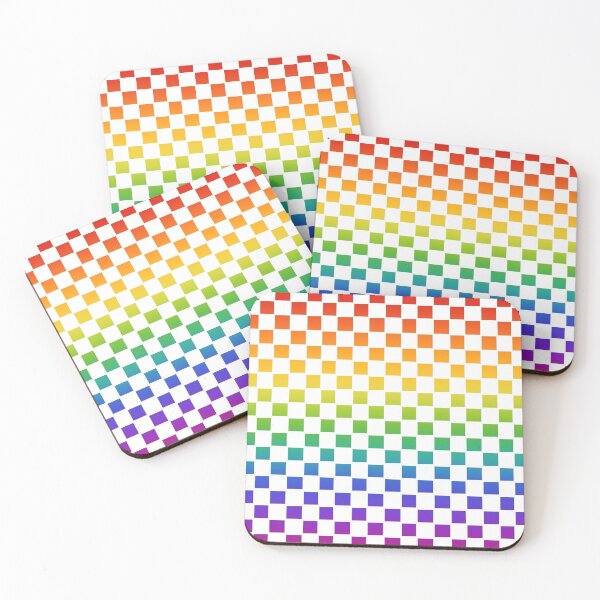 Item preview, Checkered Rainbow gradient and white Checkered Pattern designed and sold by EmmiLooArt.