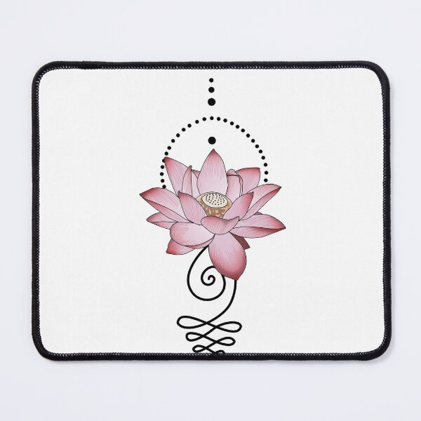 Item preview, Pink Japanese Lotus Flower Unalome Spiritual Buddhism Yoga Tattoo designed and sold by Koalaslifestyle.