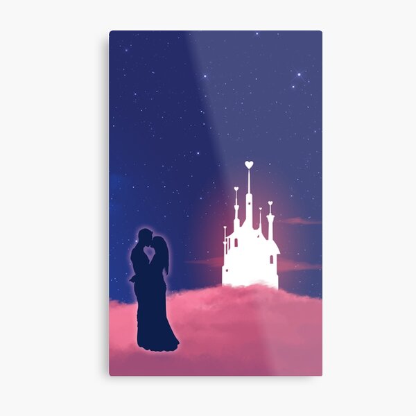 Romantic couple kissing Metal Print