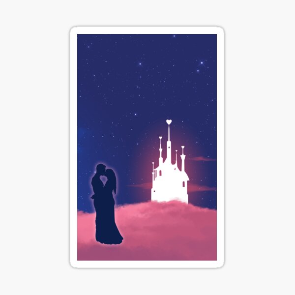 Romantic couple kissing Sticker