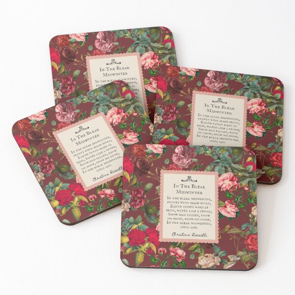 Item preview, In the Bleak Midwinter, Christina Rossetti, Poem, Christmas Carol, Winter, vintage flowers designed and sold by CultandObscure.