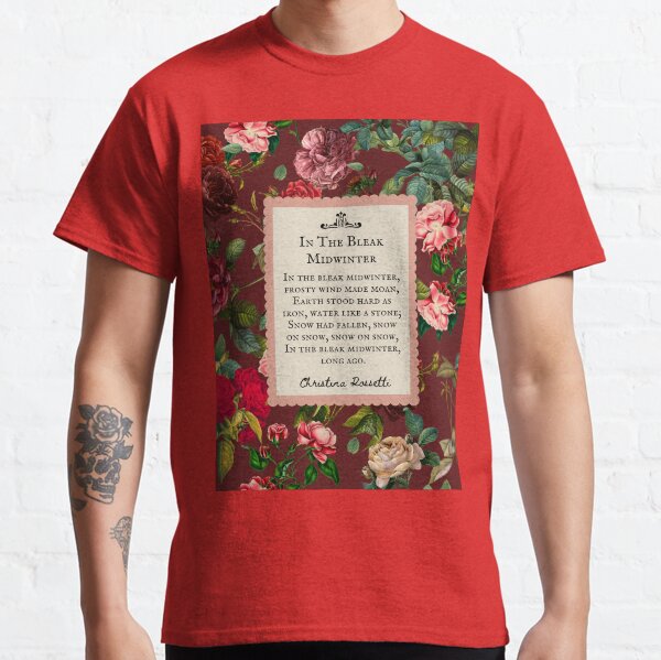 Item preview, In the Bleak Midwinter, Christina Rossetti, Poem, Christmas Carol, Winter, vintage flowers designed and sold by CultandObscure.