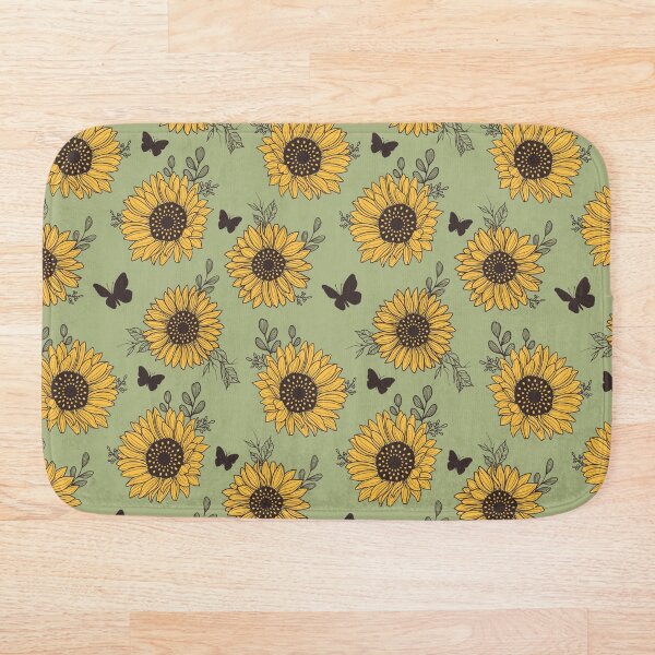 Item preview, Sunflower and butterfly pattern illustration designed and sold by CompassandCrate.
