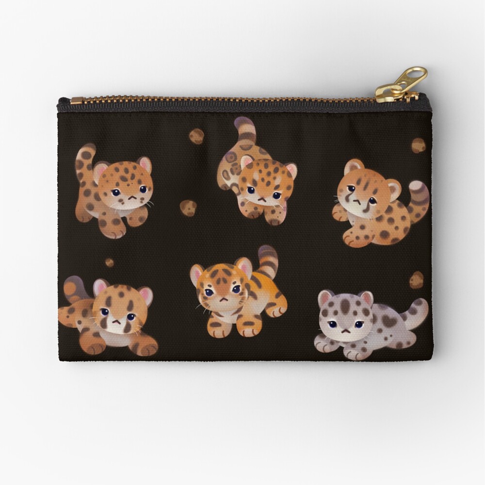 The year of big cat cubs - dark Zipper Pouch