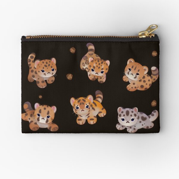 The year of big cat cubs - dark Zipper Pouch