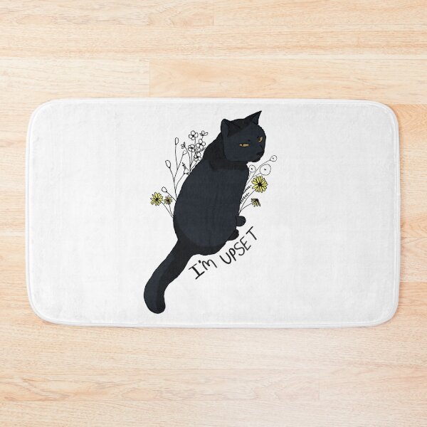 Item preview, Funny black cat with flowers is upset designed and sold by Mayarart.