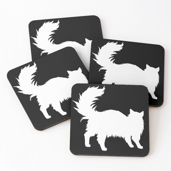 Item preview, long haired cat silhouette, beautiful pet designs for women designed and sold by Kirei-Lily.