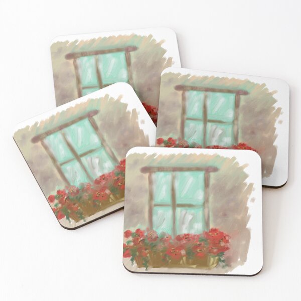 Item preview, Red flower window box designed and sold by jenns-art.