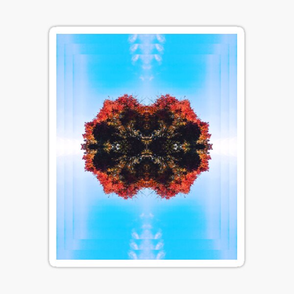 Trees Reflected into a Floral Pattern Sticker