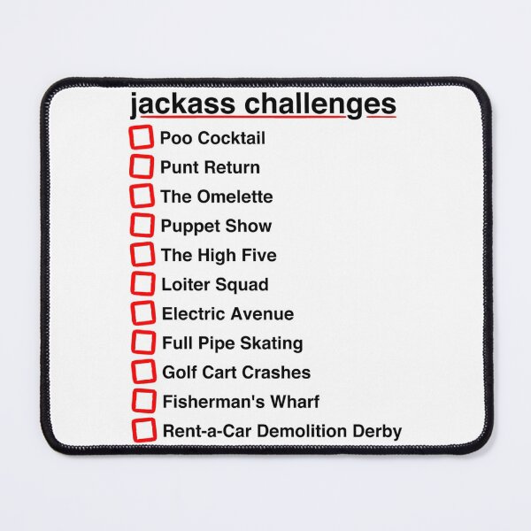 Item preview, Jackass Challenges - 10 challenges checklist  and other products   designed and sold by MasCtrl.