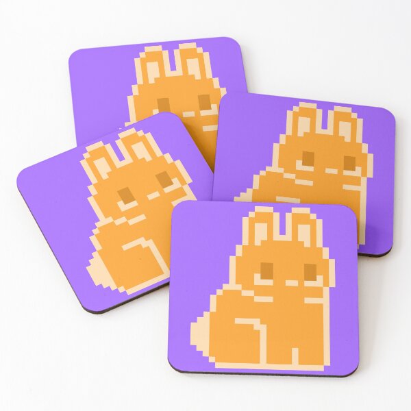 Item preview, Bright Orange Pixel Bunny designed and sold by rin3d .