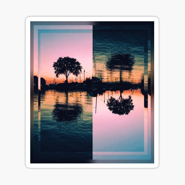 Trees and Water Reflections Sticker
