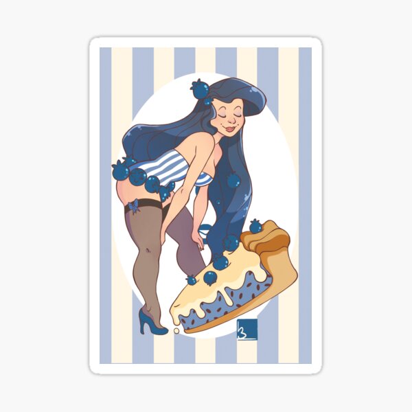 Blueberry Pin Up Sticker