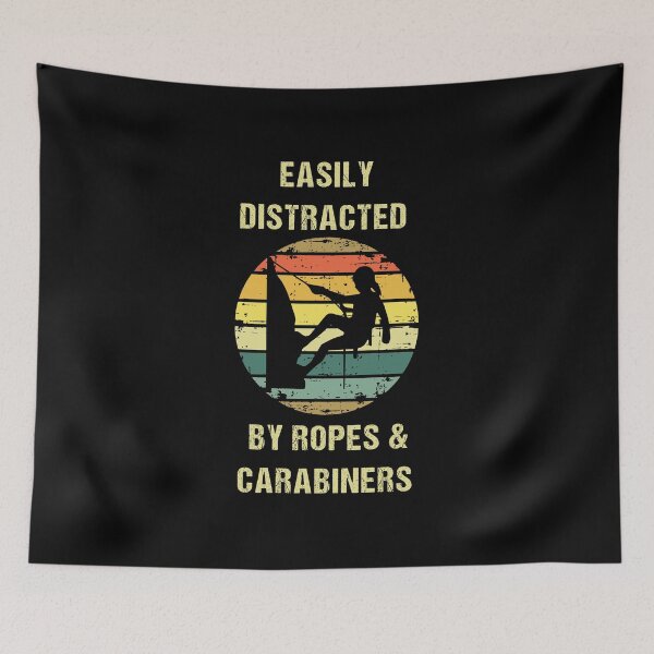 Item preview,  Easily Distracted By Ropes & Carabiners Funny Rock Climbing woman T-Shirt ,Ropes & Carabiners girl designed and sold by midodesign20.