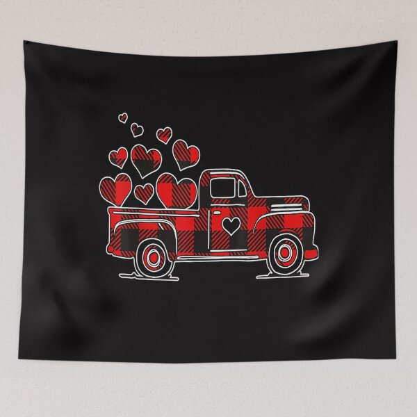Item preview, Red Plaid Truck With Heart Cute Valentine's Day designed and sold by Dadya.