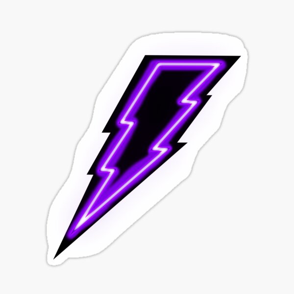 Neon Purple Lightning Bolt Sticker For Sale By Jennaz Redbubble