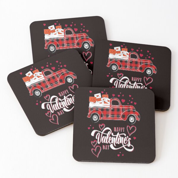Item preview, Happy Valentine Red Plaid Truck With Heart Cute Valentine's Day designed and sold by Dadya.