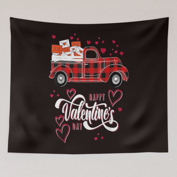 Item preview, Happy Valentine Red Plaid Truck With Heart Cute Valentine's Day designed and sold by Dadya.