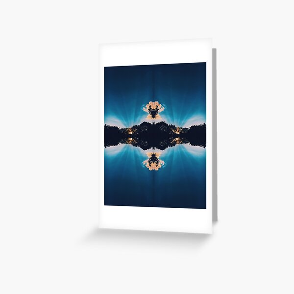 Sunrise and Clouds in an Abstract Reflection Greeting Card