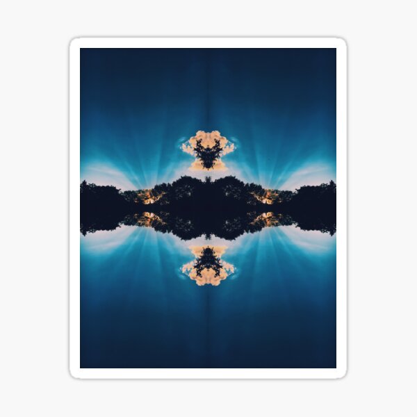 Sunrise and Clouds in an Abstract Reflection Sticker