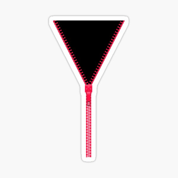Pink zipper - black inside Sticker