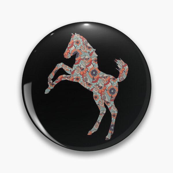 Item preview, Mustang Horse Floral Pattern designed and sold by SoccaTamam.