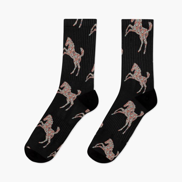 Item preview, Mustang Horse Floral Pattern designed and sold by SoccaTamam.
