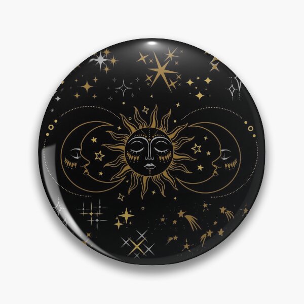 Item preview, Sun and Moon Vintage gold,silver art designed and sold by cutecrazytshirt.