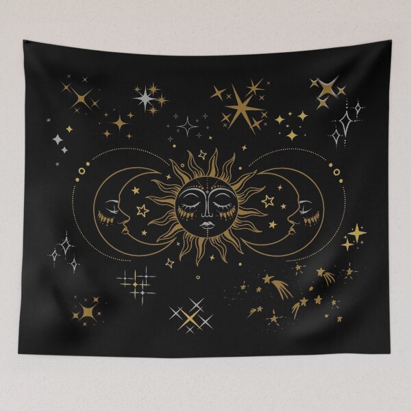 Item preview, Sun and Moon Vintage gold,silver art designed and sold by cutecrazytshirt.