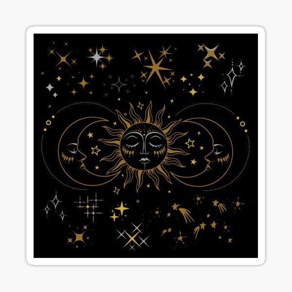 Vista previa del artículo con la obra «Sol y luna Vintage oro, arte plateado», diseñado y vendido por cutecrazytshirt.